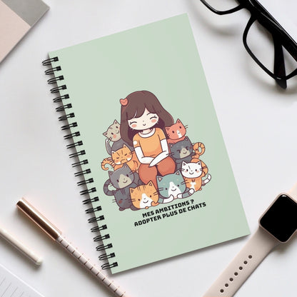 Carnet "Mes ambitions ? Adopter plus de chats"