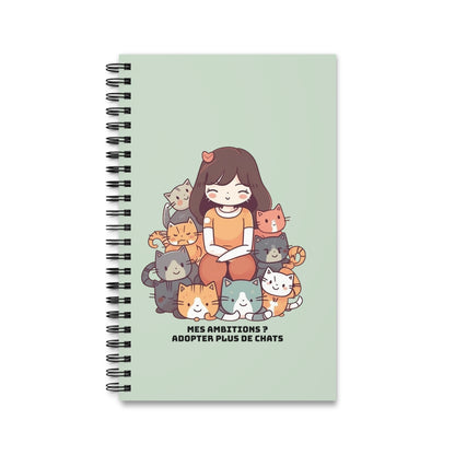 Carnet "Mes ambitions ? Adopter plus de chats"